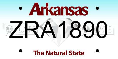 ZRA1890 Arkansas License Plate