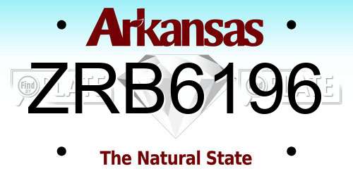 ZRB6196 Arkansas License Plate