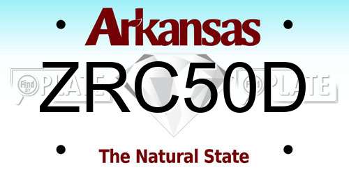 ZRC50D Arkansas License Plate