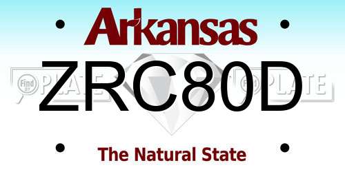 ZRC80D Arkansas License Plate