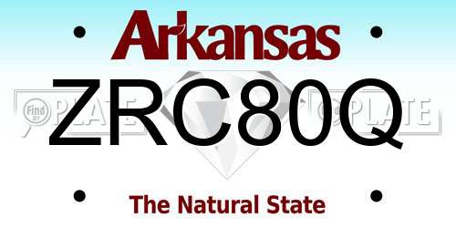 ZRC80Q Arkansas License Plate