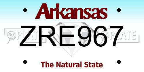 ZRE967 Arkansas License Plate