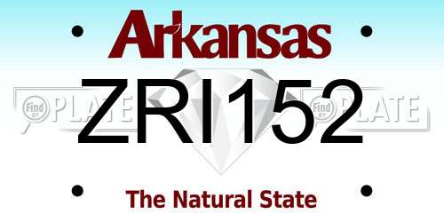 ZRI152 Arkansas License Plate