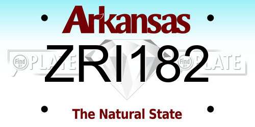 ZRI182 Arkansas License Plate