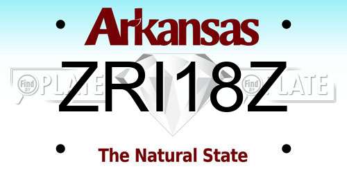 ZRI18Z Arkansas License Plate