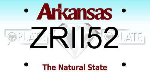 ZRII52 Arkansas License Plate