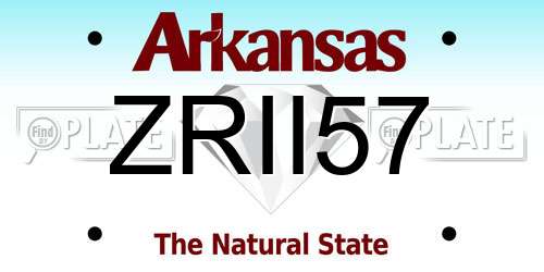 ZRII57 Arkansas License Plate