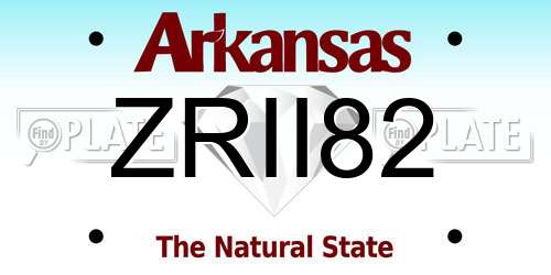 ZRII82 Arkansas License Plate