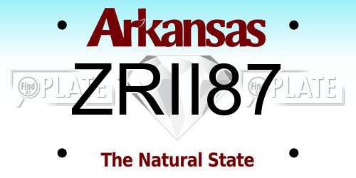 ZRII87 Arkansas License Plate