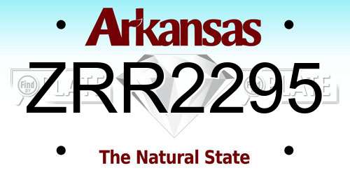 ZRR2295 Arkansas License Plate