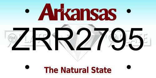 ZRR2795 Arkansas License Plate