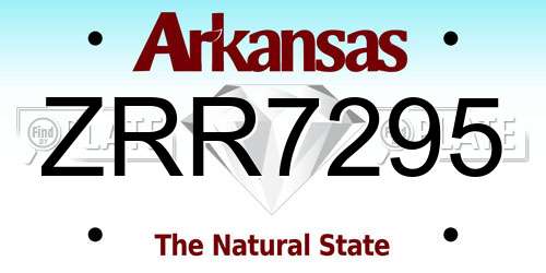ZRR7295 Arkansas License Plate