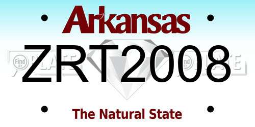 ZRT2008 Arkansas License Plate