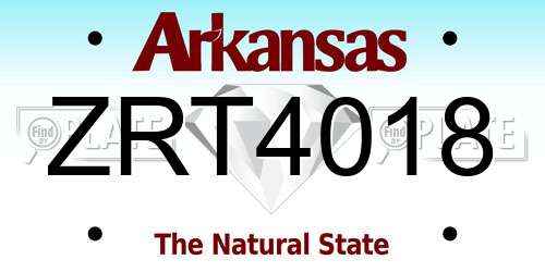 ZRT4018 Arkansas License Plate