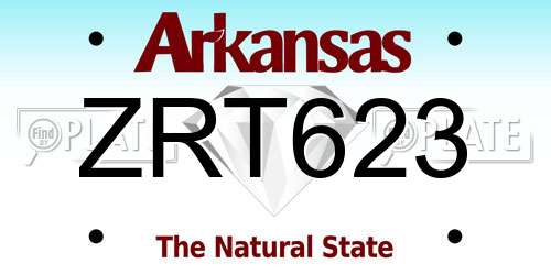 ZRT623 Arkansas License Plate