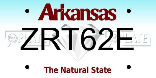 ZRT62E Arkansas License Plate