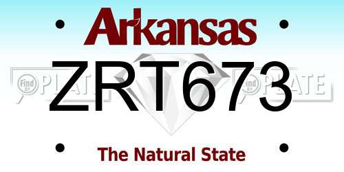 ZRT673 Arkansas License Plate