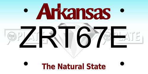 ZRT67E Arkansas License Plate