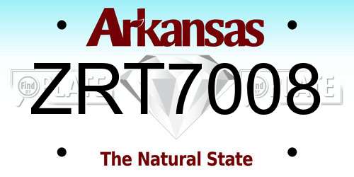 ZRT7008 Arkansas License Plate