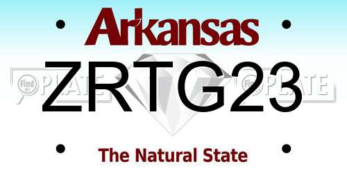 ZRTG23 Arkansas License Plate