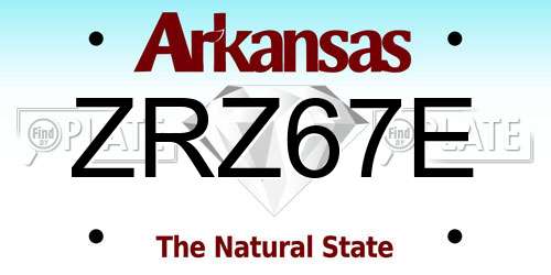 ZRZ67E Arkansas License Plate