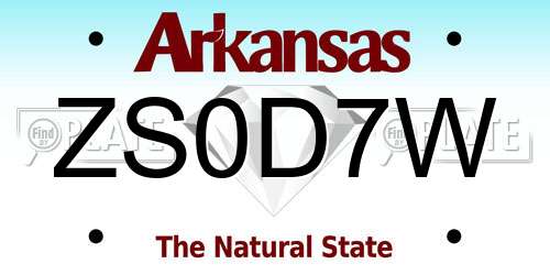 ZS0D7W Arkansas License Plate
