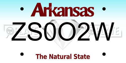 ZS0O2W Arkansas License Plate