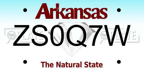 ZS0Q7W Arkansas License Plate