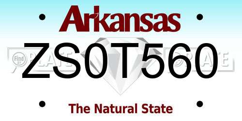ZS0T560 Arkansas License Plate