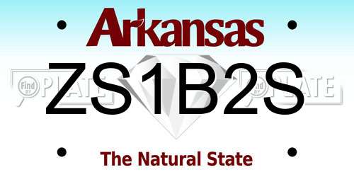 ZS1B2S Arkansas License Plate