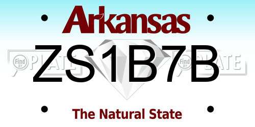 ZS1B7B Arkansas License Plate