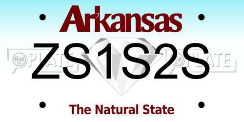 ZS1S2S Arkansas License Plate