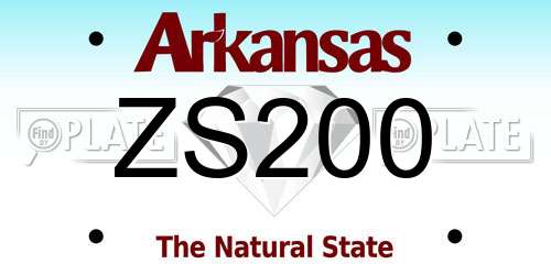 ZS200 Arkansas License Plate