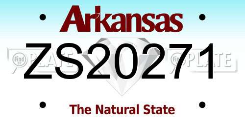 ZS20271 Arkansas License Plate