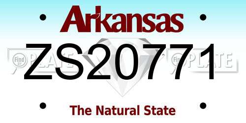 ZS20771 Arkansas License Plate