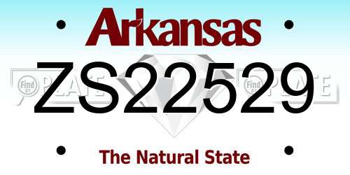 ZS22529 Arkansas License Plate
