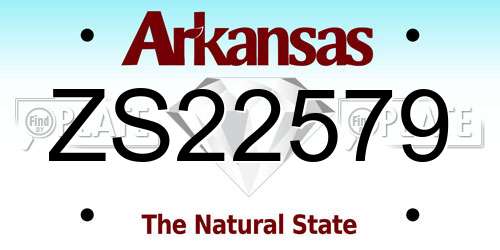 ZS22579 Arkansas License Plate