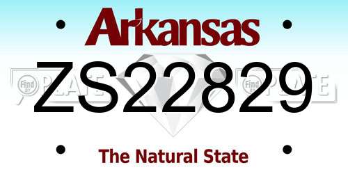 ZS22829 Arkansas License Plate