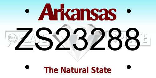 ZS23288 Arkansas License Plate