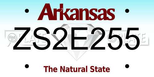 ZS2E255 Arkansas License Plate