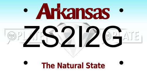 ZS2I2G Arkansas License Plate