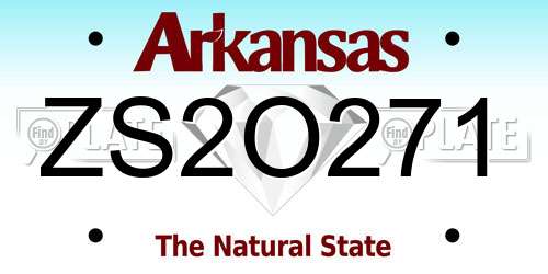 ZS2O271 Arkansas License Plate
