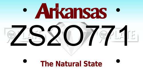 ZS2O771 Arkansas License Plate