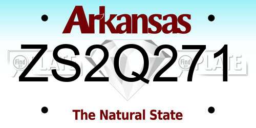 ZS2Q271 Arkansas License Plate