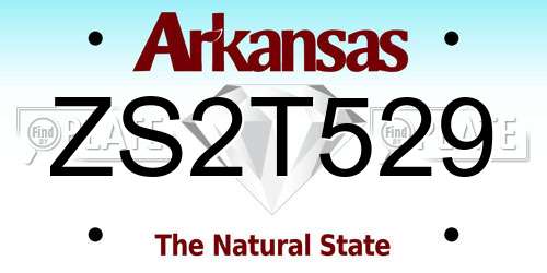 ZS2T529 Arkansas License Plate