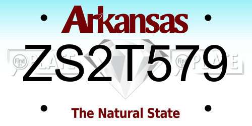 ZS2T579 Arkansas License Plate
