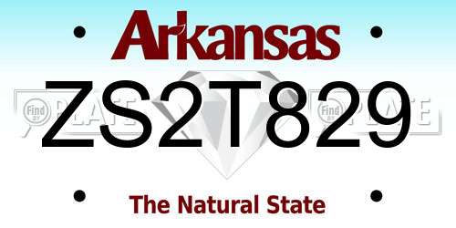 ZS2T829 Arkansas License Plate