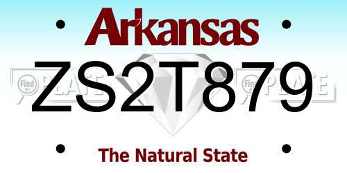 ZS2T879 Arkansas License Plate