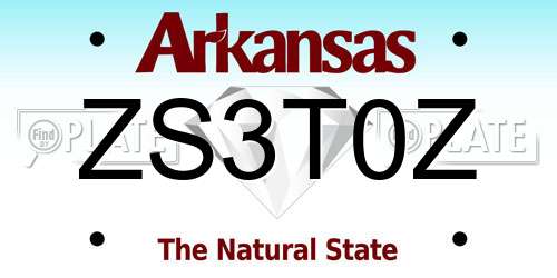 ZS3T0Z Arkansas License Plate