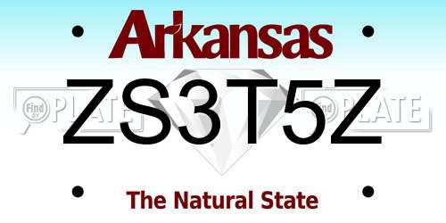 ZS3T5Z Arkansas License Plate